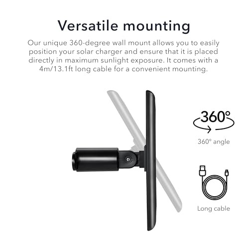 Solar Panel Compatible with Ring Spotlight Cam/Plus/Pro Battery, 1 Pack Black