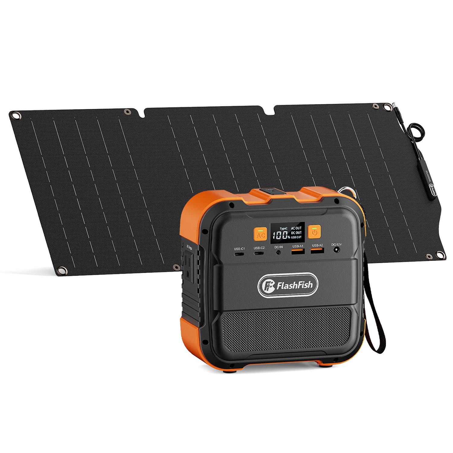 Flashfish Solar Power Generator Li-ion 120W 98Wh Optional With Solar panel 30W