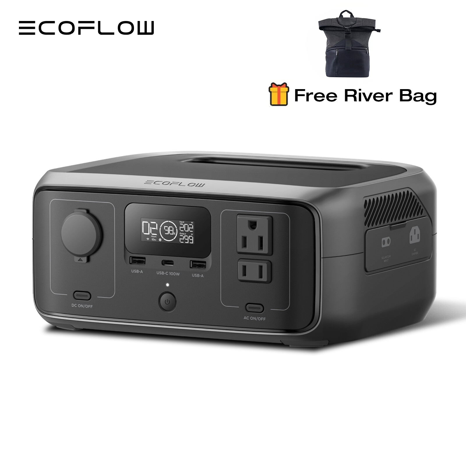 EcoFlow RIVER 3 Portable Power Station 245Wh LiFePO4 Solar Generator for Outdoor