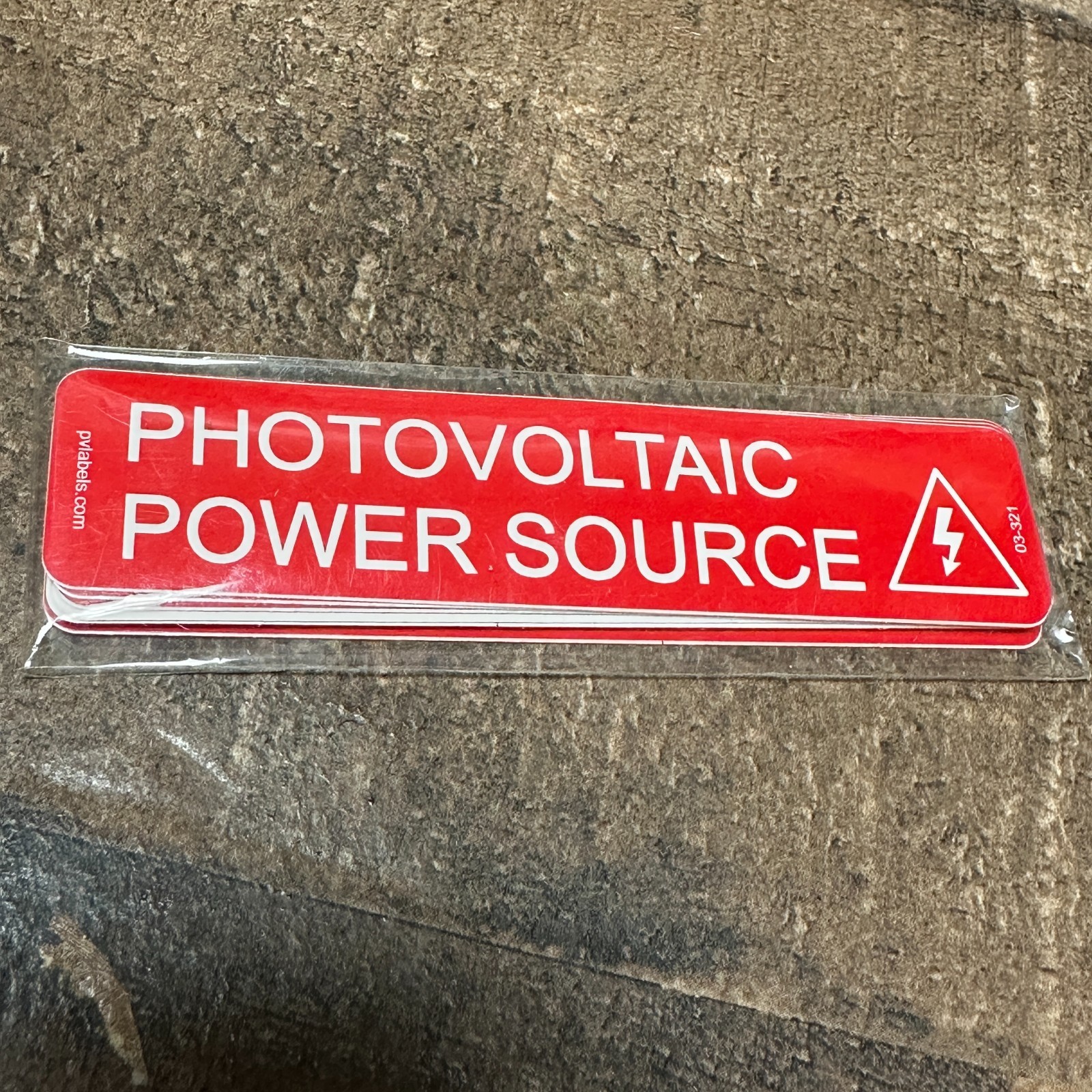 1″ x 4″ Photovoltaic Power Source Labels 03-321 Solar PV System Pack of 10 USA