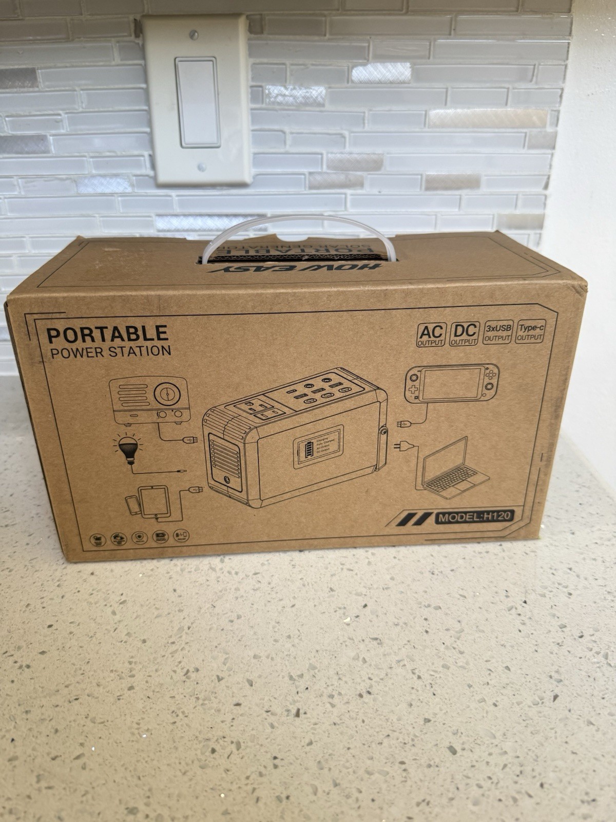 HOWEASY 120W Portable Power Station, 88WH Solar Generator, Lithium Battery Power