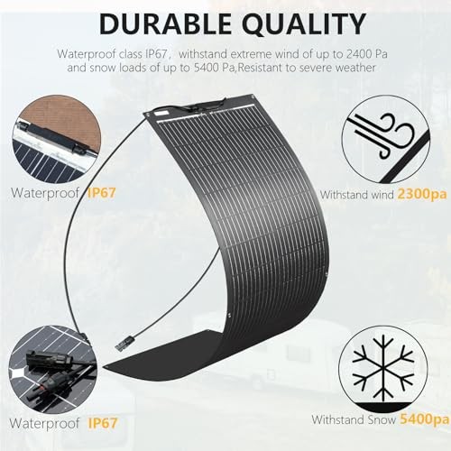 Flexible Solar Panel 100W 12V Monocrystalline Solar System kit,10A Charge