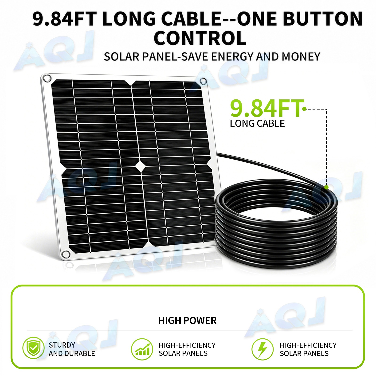 20W Solar Panel Kits with 2 Fans Waterproof for Chicken Coop Shed Greenhouse New