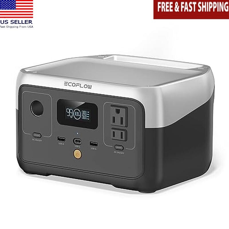 Portable Power Station 256Wh 1Hr Fast Charge 600W AC Outlets Solar Generator New