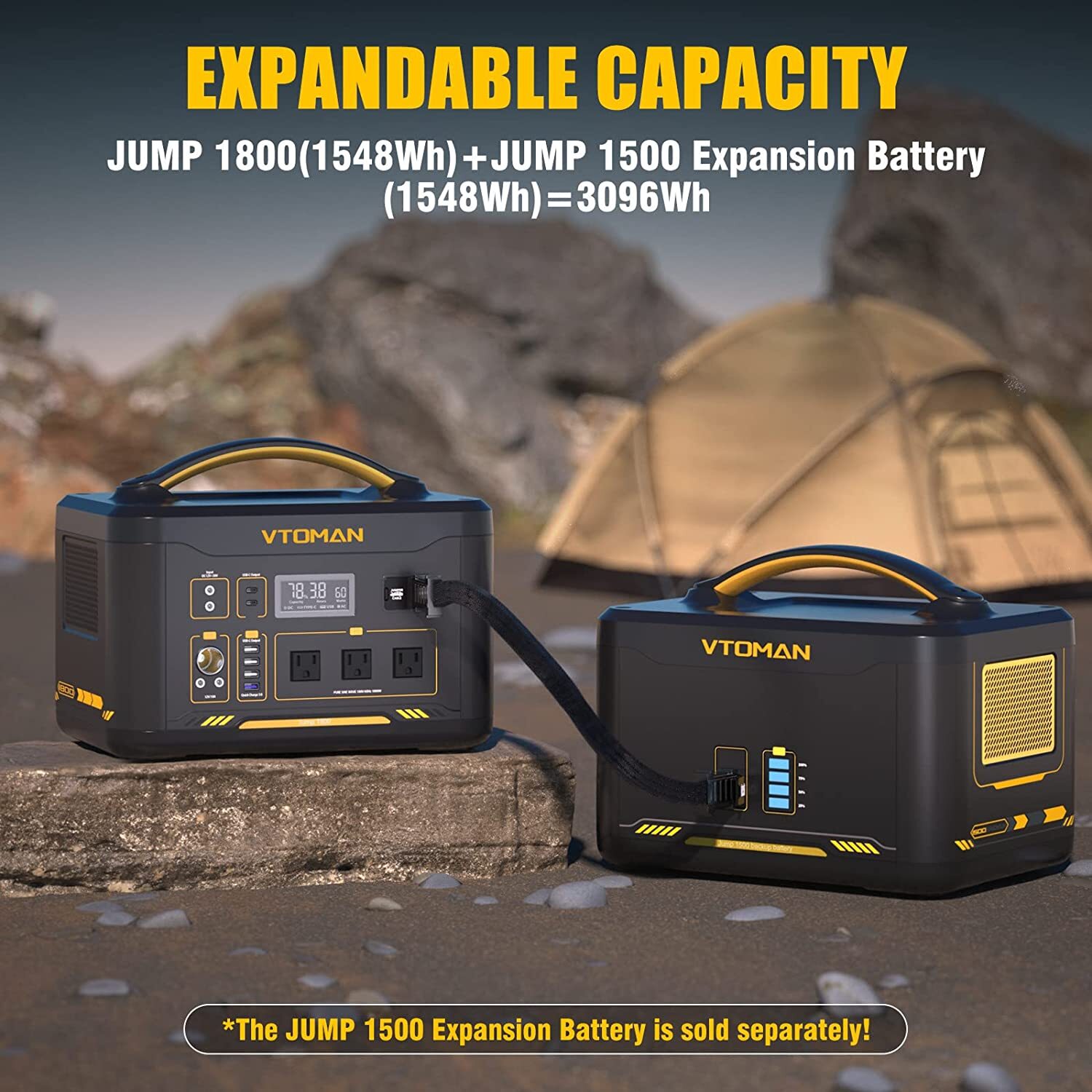 VTOMAN Jump 1800 Portable Power Station 1800W/1548Wh LiFePO4 Battery Generator