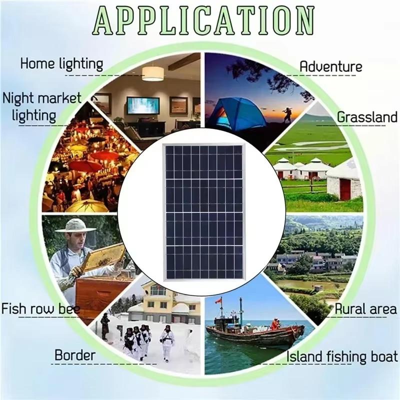 300W 12V Portable Solar Panel Kit Complete Polycrystalline USB Power Outdoor Rec