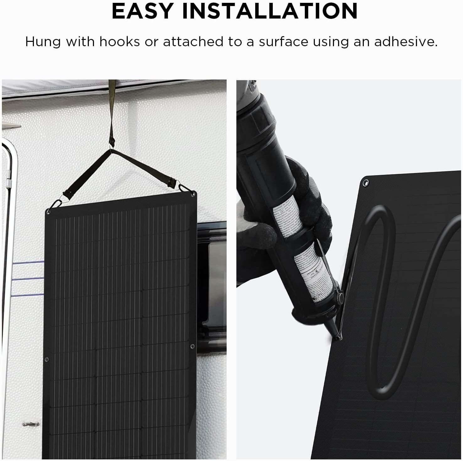 EF ECOFLOW 100W Flexible Solar Panel with High Efficiency Solar Modules, IP68