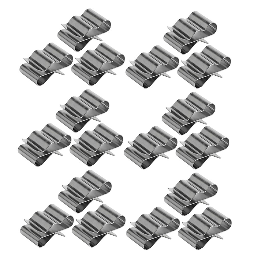 30Pcs Stainless Steel Wire Clamps for Solar Cable Photovoltaic Clip Silver
