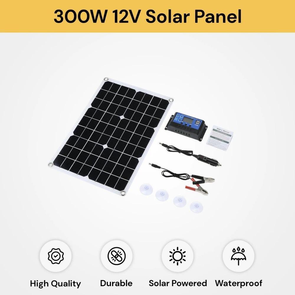 300W Solar Panel Kit With 30A Controller charger for outdoor Complete 12V USB