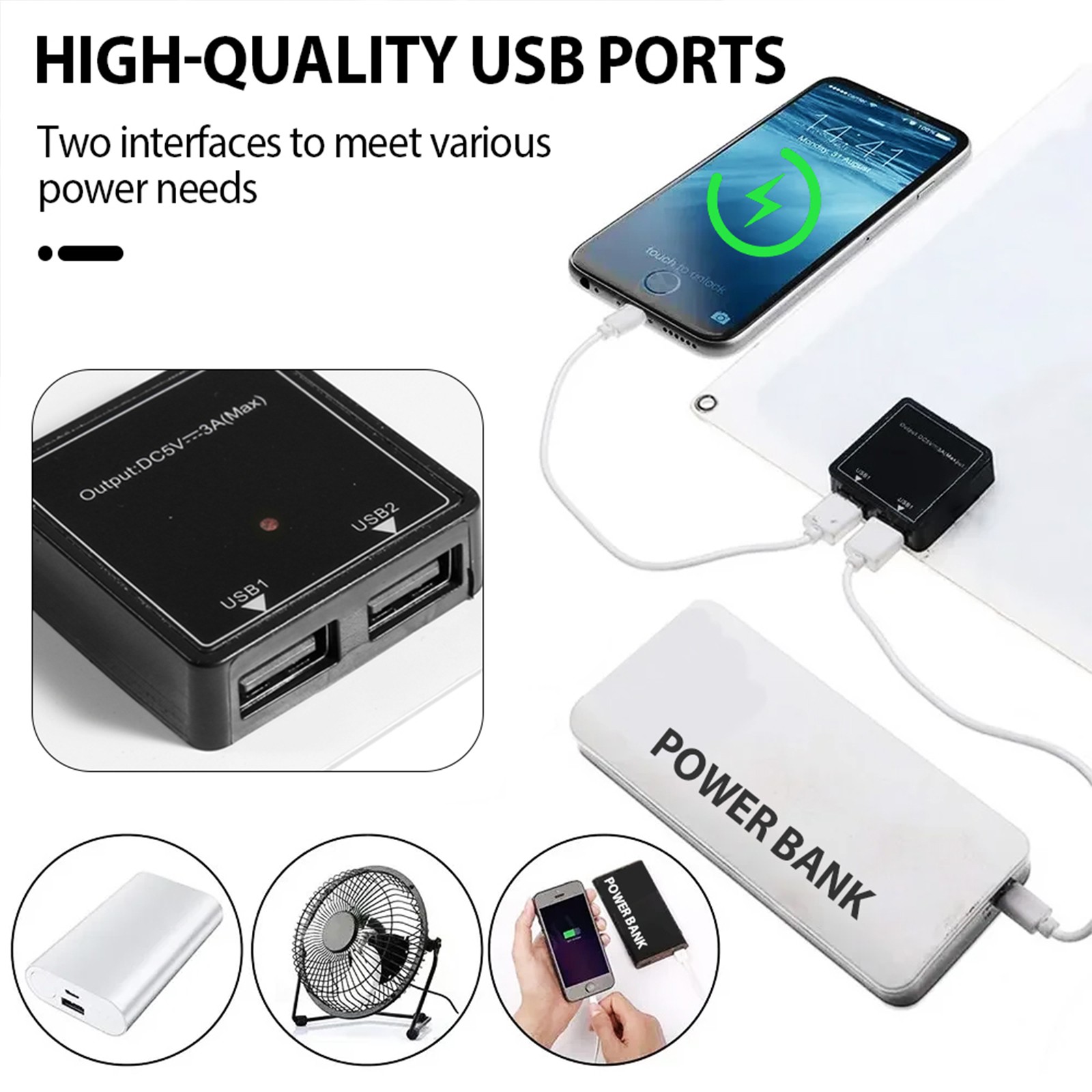 900W Solar Charging Kit with Y-Cable + 2 x 300W Panels + 2M Emergency Powergj