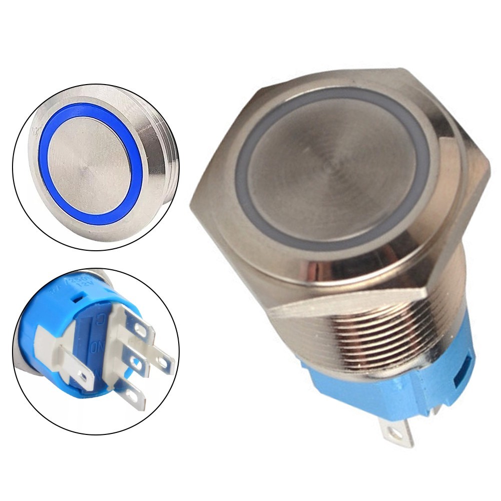 Water Splashes 19mm Power Switch Versatile Wiring Options Corrosion-Resistant
