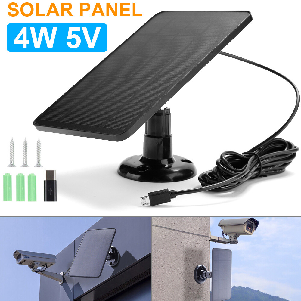 Solar Panel for USB Power CCTV Camera Security Cam Battery Charger Outdoor 4W 5V