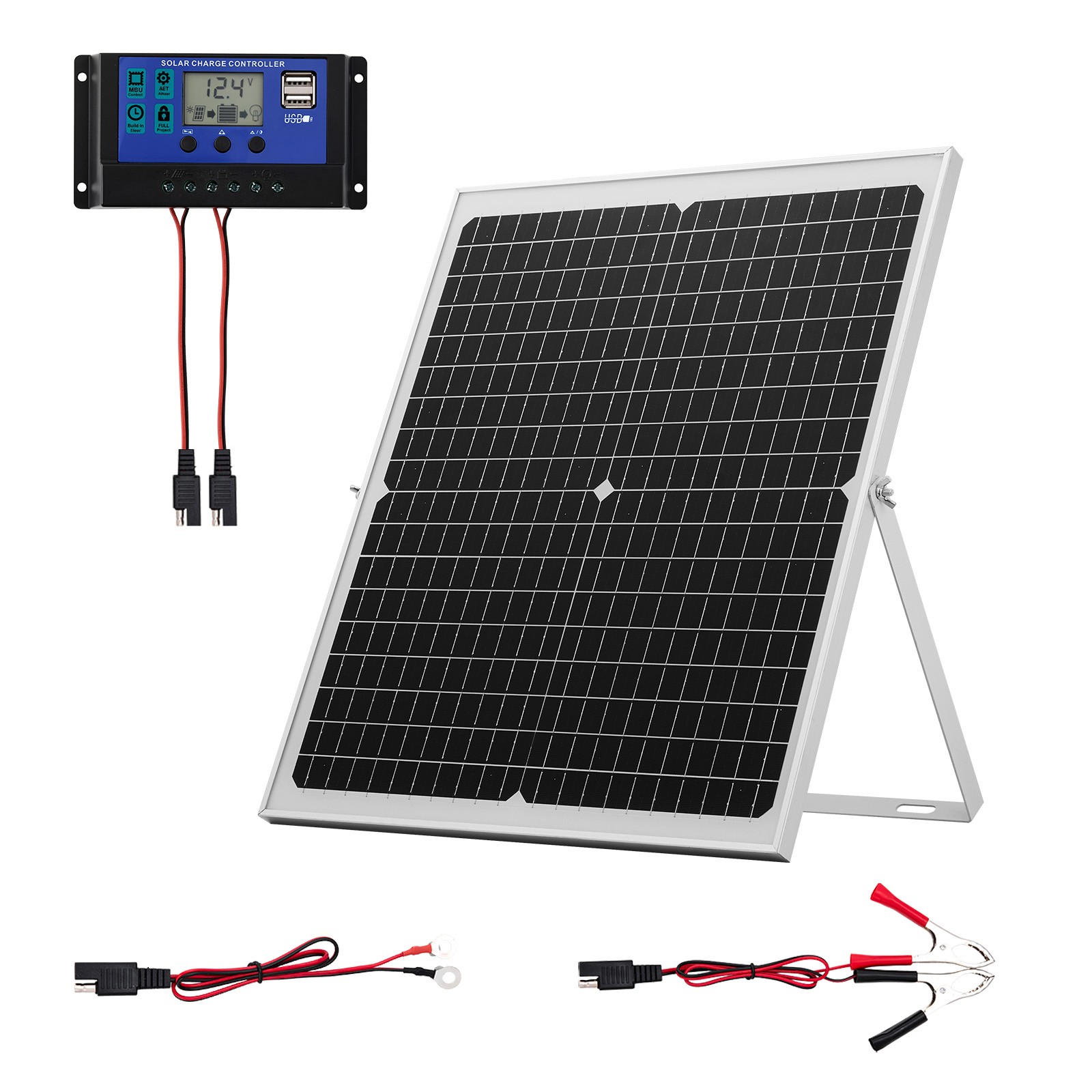 Uimoso 30W12V Solar Trickle Charger with MPPT Controller for Battery Maintenance