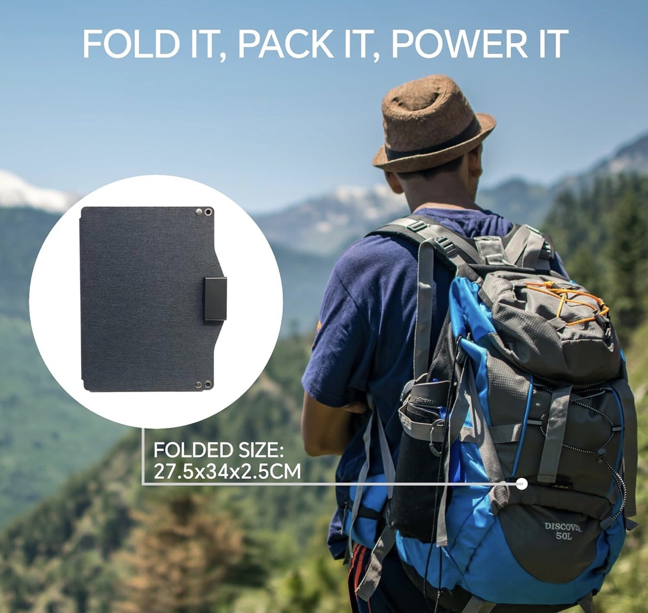 🔥New NECESPOW 60W Portable Solar Panel Charger with USB-A, USB-C, DC5521 Ports
