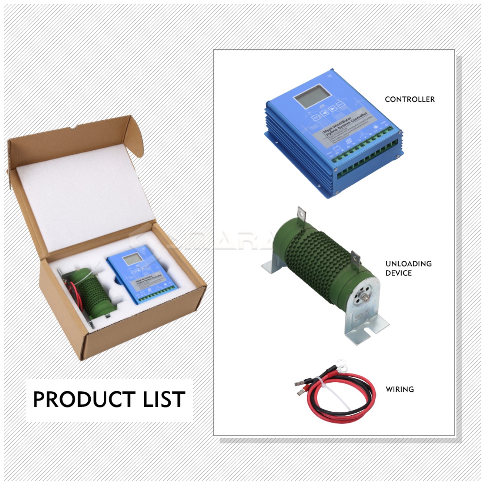 2000W MPPT Wind Solar Hybrid Boost Charge Controller for 12/24/48V Wind Turbine