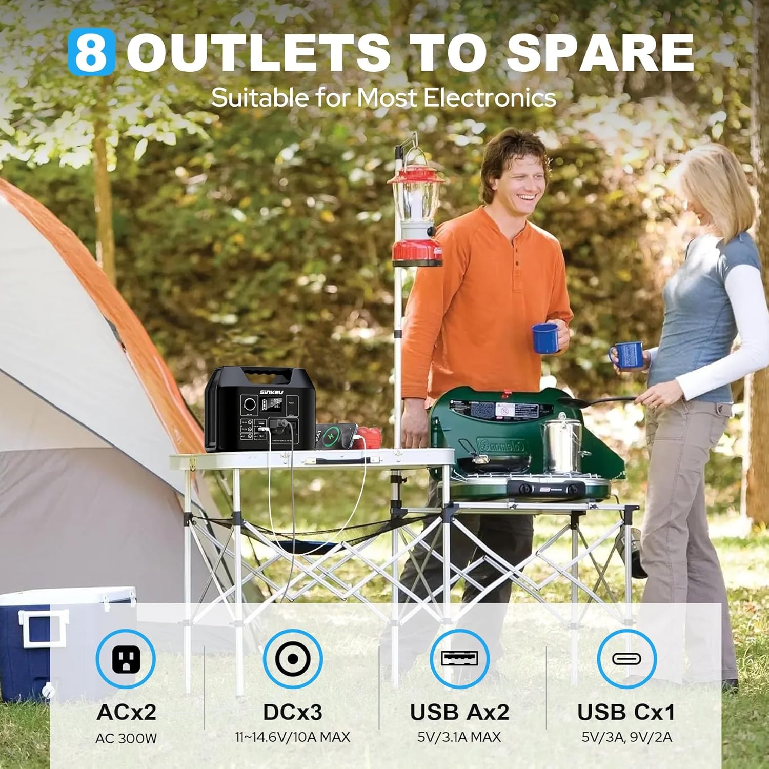 300W Solar Generator Portable Power Station Battery Charger with 40W Solar Panel