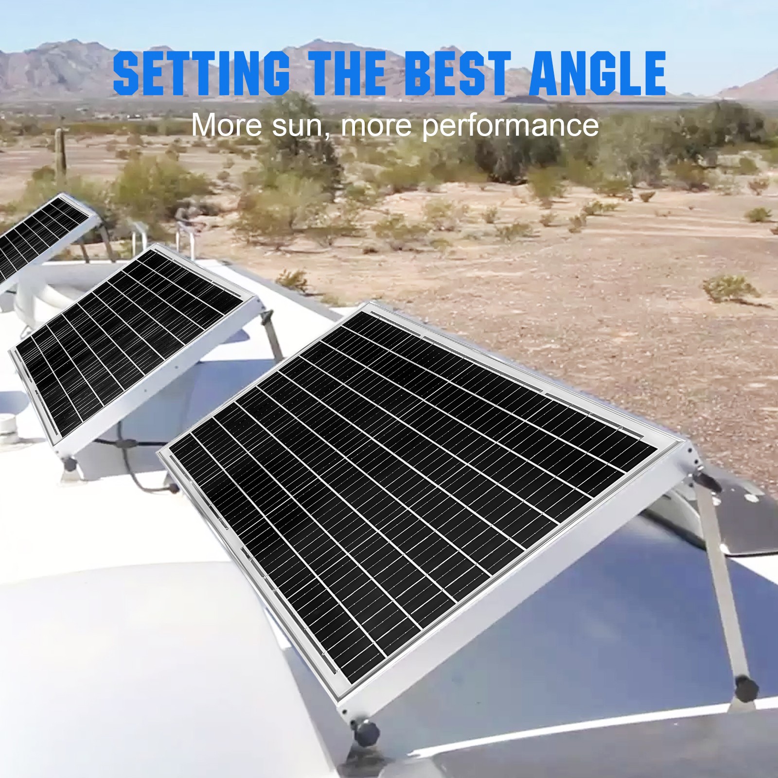 PV Bracket 114CM 118CM Solar Panel Bracket Mount 0-90° Adjustable RV Home Garden
