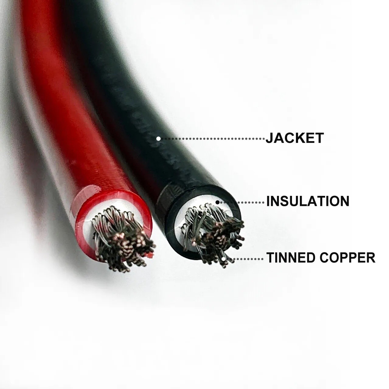 10 AWG Black Red Solar Panel Extension Cable Silicone Flexible Wire Connectors