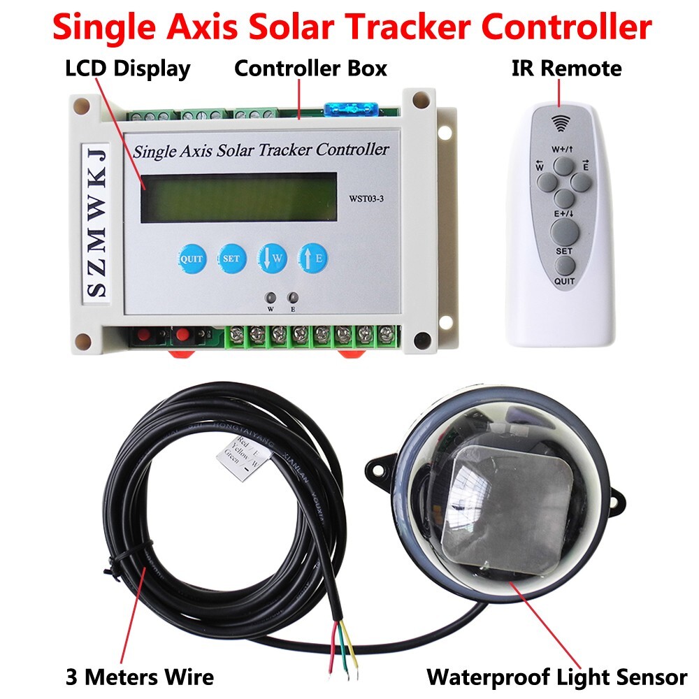 Solar Tracking Tracker -12″ 12V Linear Actuator +LCD Controller +Wind Sensor Kit