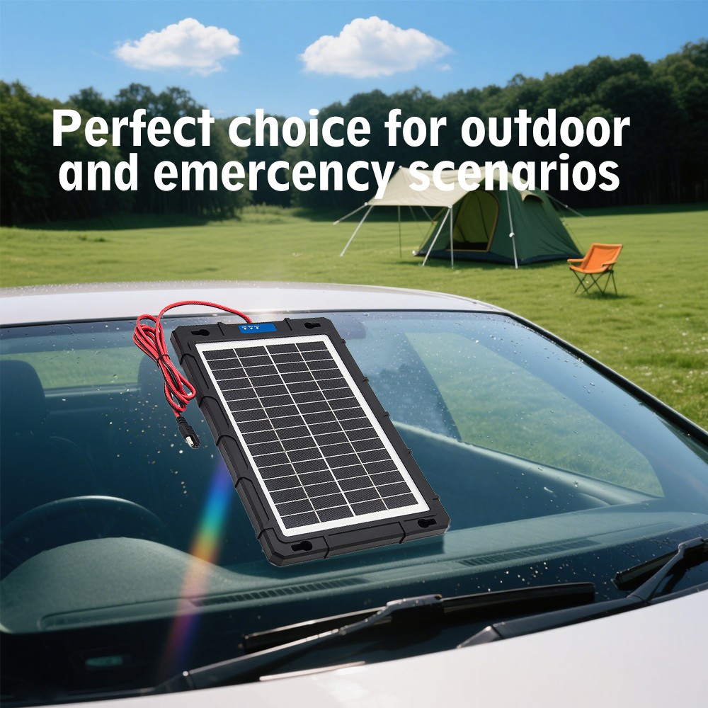12V 15W Solar Car Battery Trickle Charger Maintainer with Smart PWM Controller