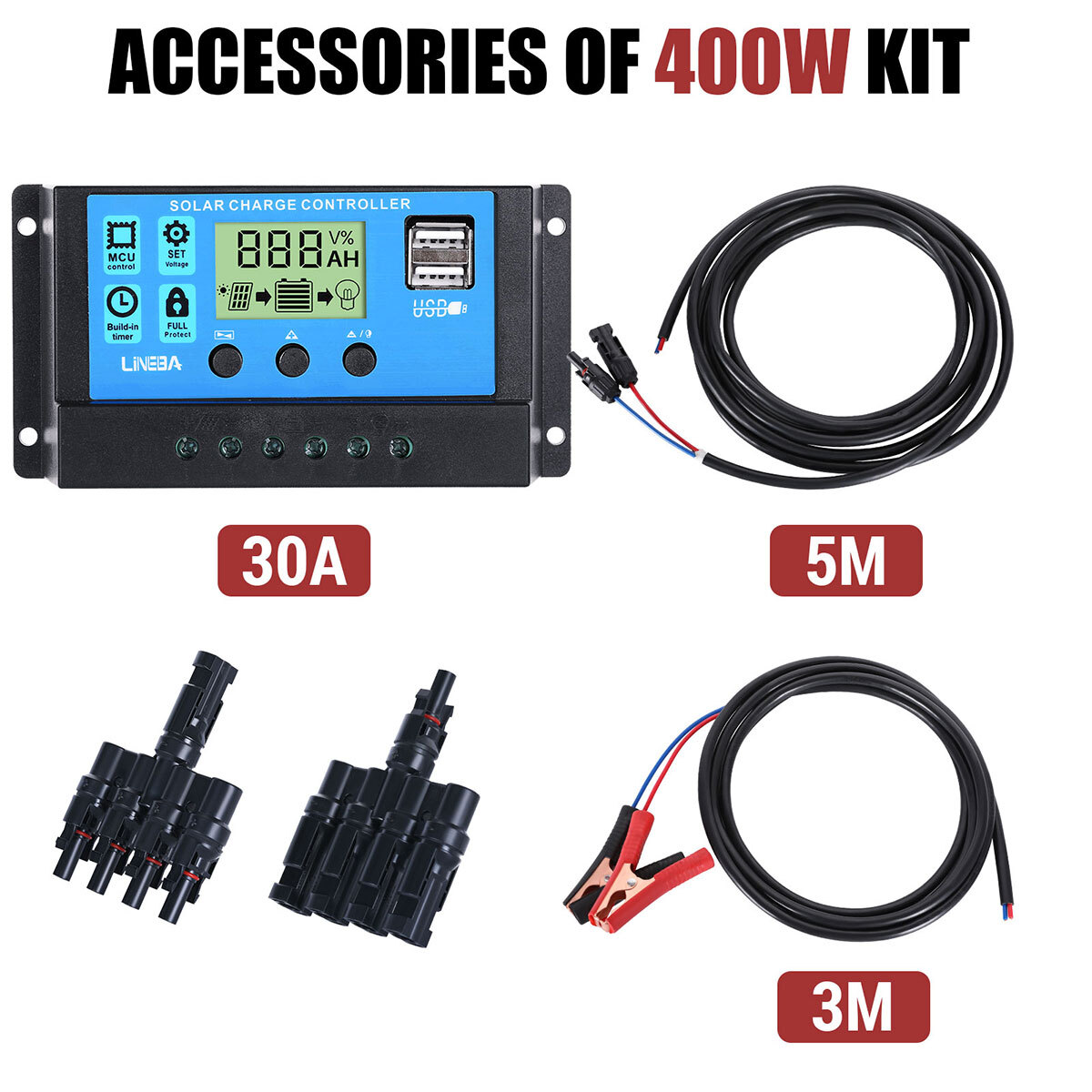 Kit de panel solar completo de 5000W Generador de energía solar 30A Hogar 110V