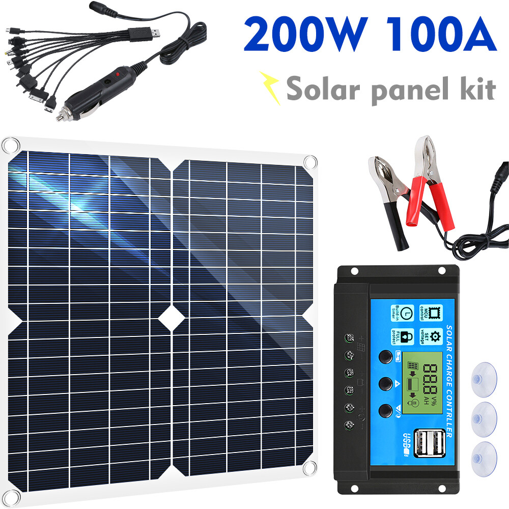 16000W Solar Power Generator Complete Solar Panel Kit 100A Home 110V Grid System