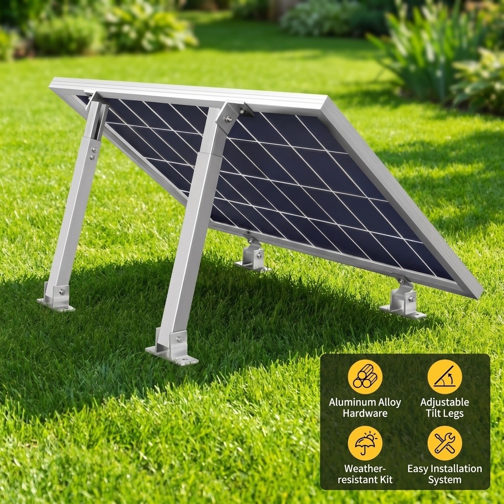 36-68cm Solar Panel Ground Mount Bracket Roof Surface Adjustable Frame 2 Pack