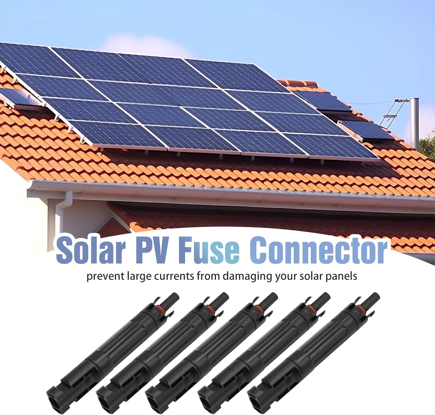 Waterproof in-Line Fuse Solar Panel Holder 10A 1000V Panel String Fuse Connector