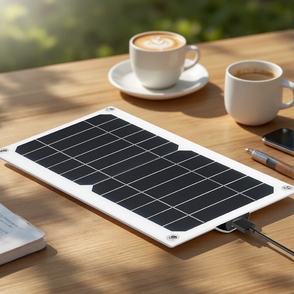 Portable 20W Mini Solar Panel USB Type-C 5V Charger Power Bank For Phone Outdoor