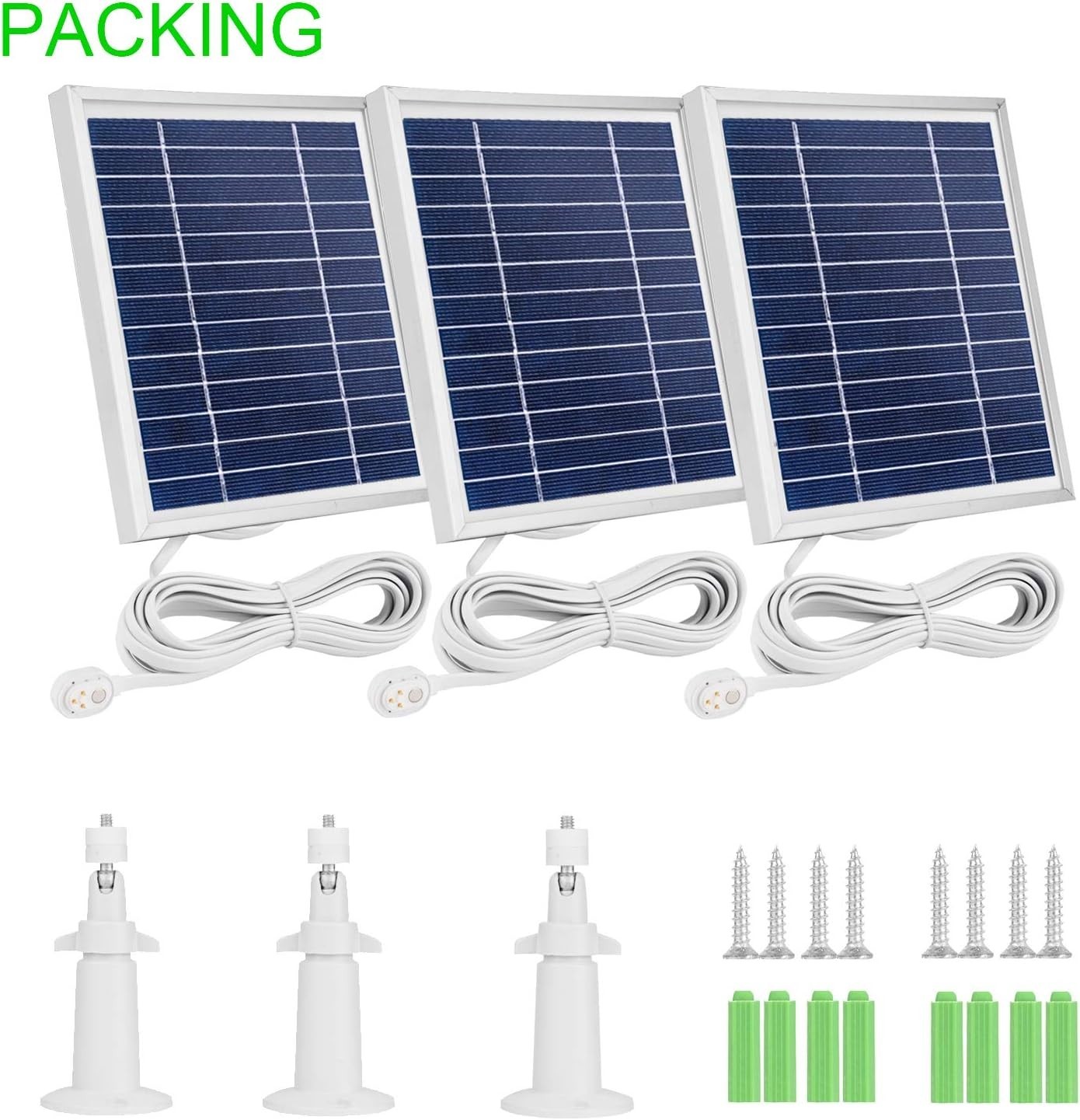 3 Pack Solar Panel Charger Compatible with Arlo Pro 5S 2K/Pro 4/Pro3/Ultra 2/…