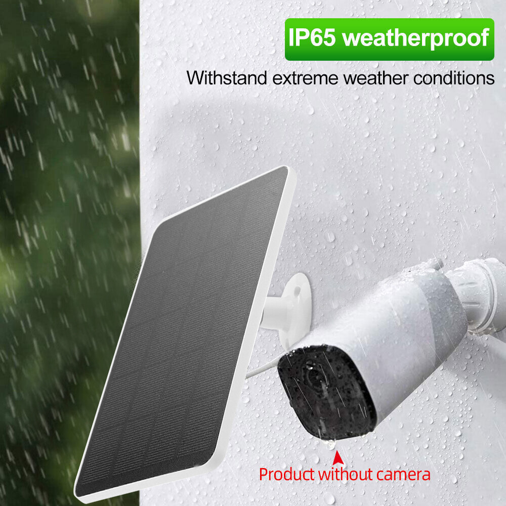 Solar Panel for Outdoor Camera Security Cam Micro USB to Type C Battery Charger