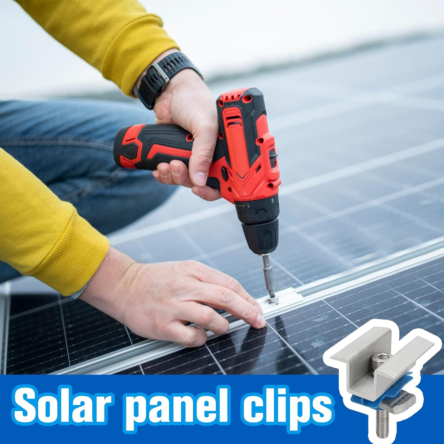 10 Pcs Adjustable Solar Panel Mounting Bracket Clamps Wide Photovoltaic Support