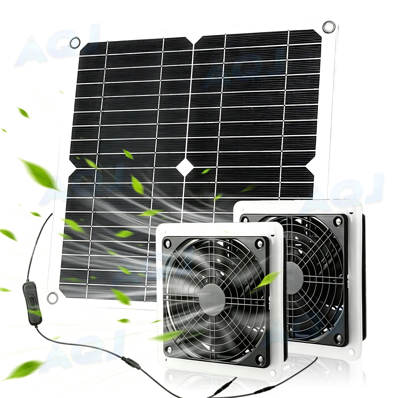 Waterproof 30W Solar Panel 3200RPM Silent Exhaust Fan Kit for Pet bed cat house