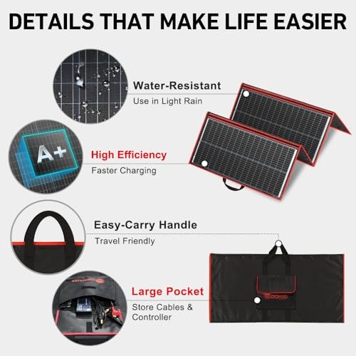 300W Portable Foldable Solar Panel Kit, Compact 19.3×37.4in 300W 20x38in