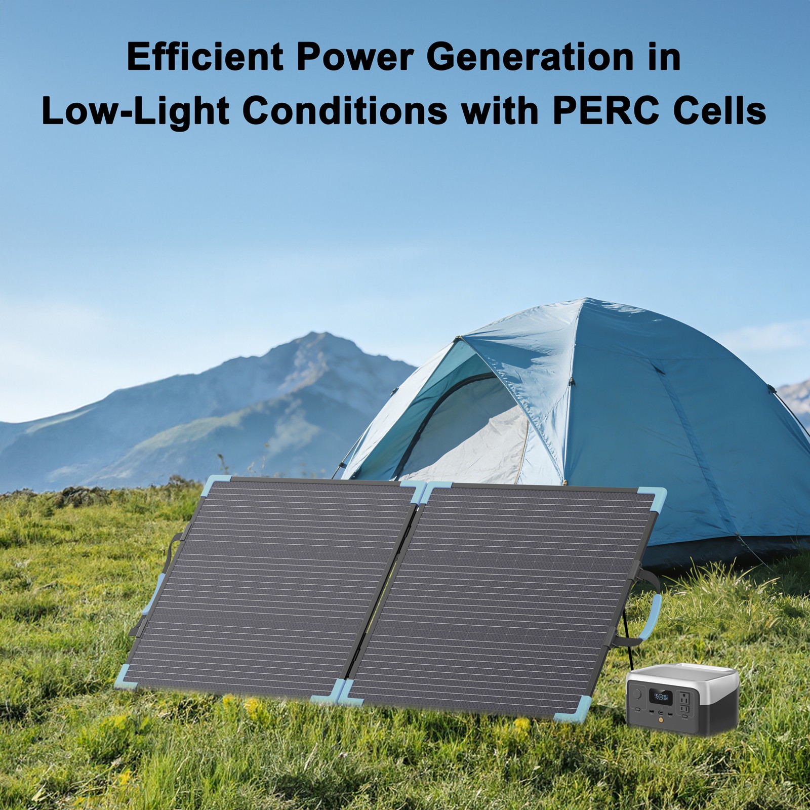 110W Portable Solar Panel Bifacial for EcoFlow Bluetti Anker Power Station 1000W