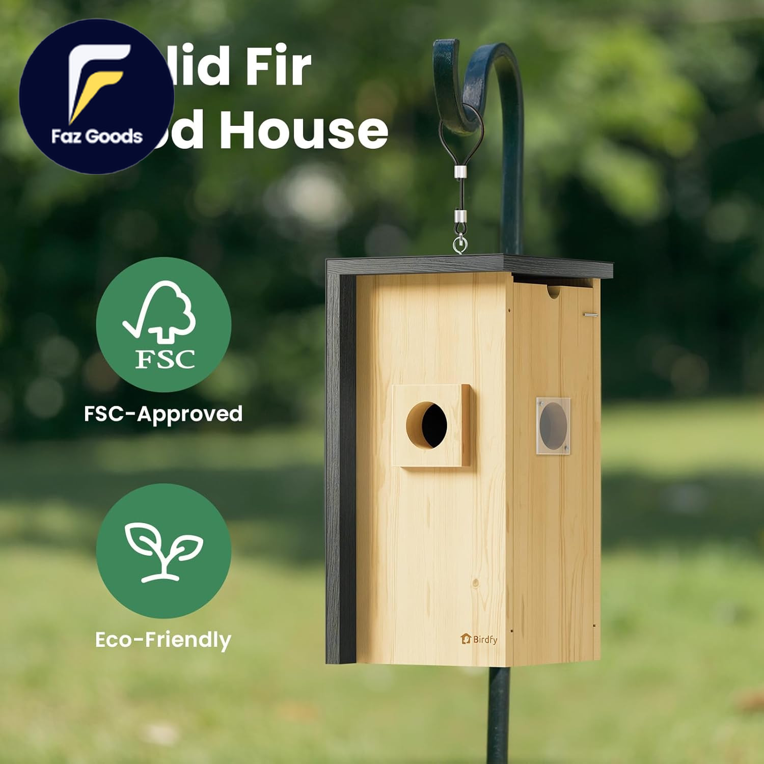 Bird House with Camera Solar Powered with Iron Guard for Outside AI Identify