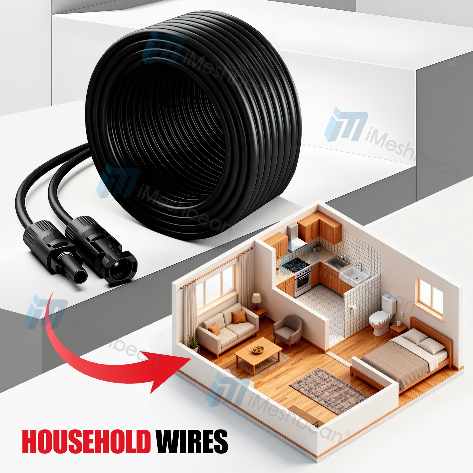 10AWG Solar Panel Extension Cable Tinned Copper Solar Cable PV Wire Connectors