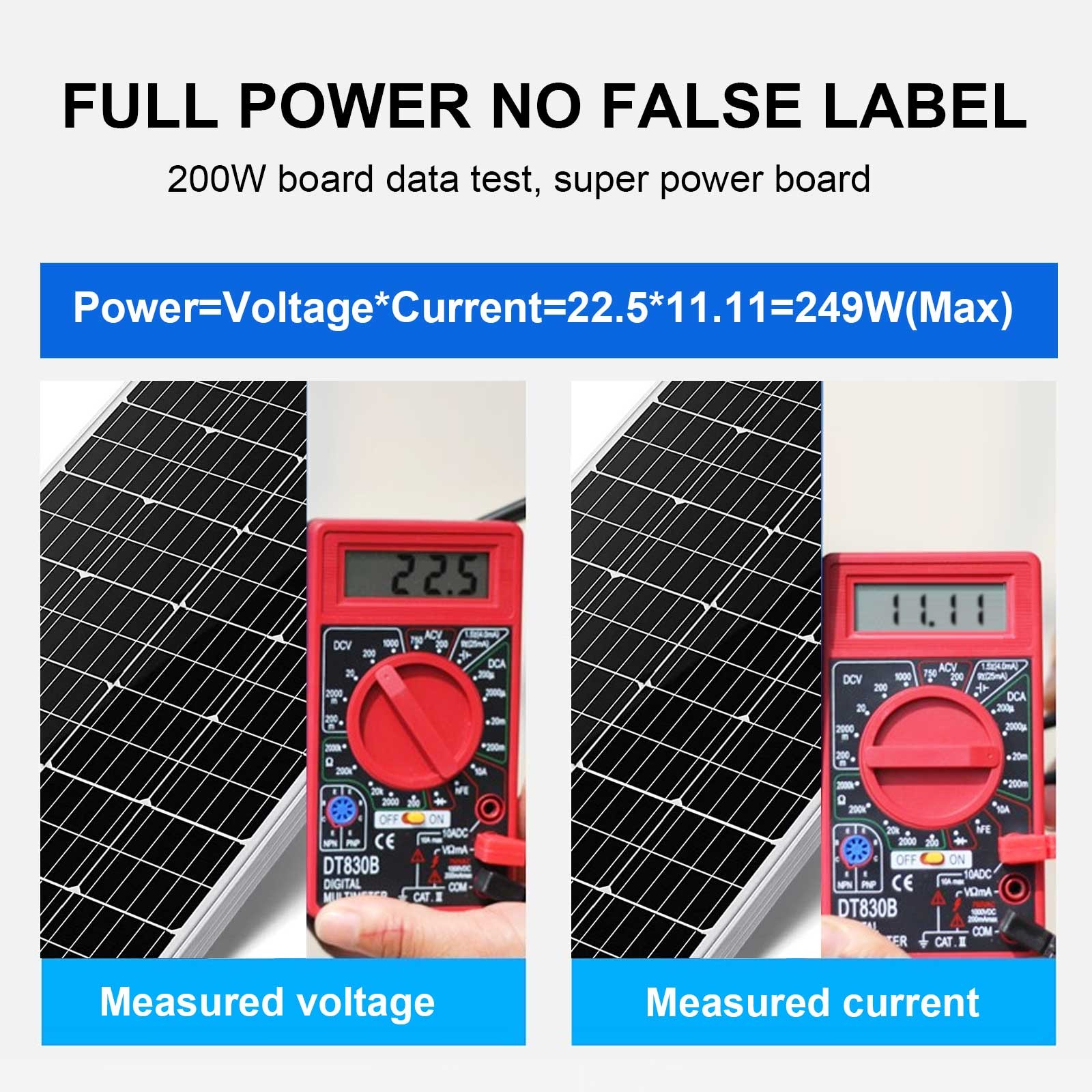 Solar Panels 12V 200W Mon Solar Panel High Efficiency RV Battery Boat Caravan