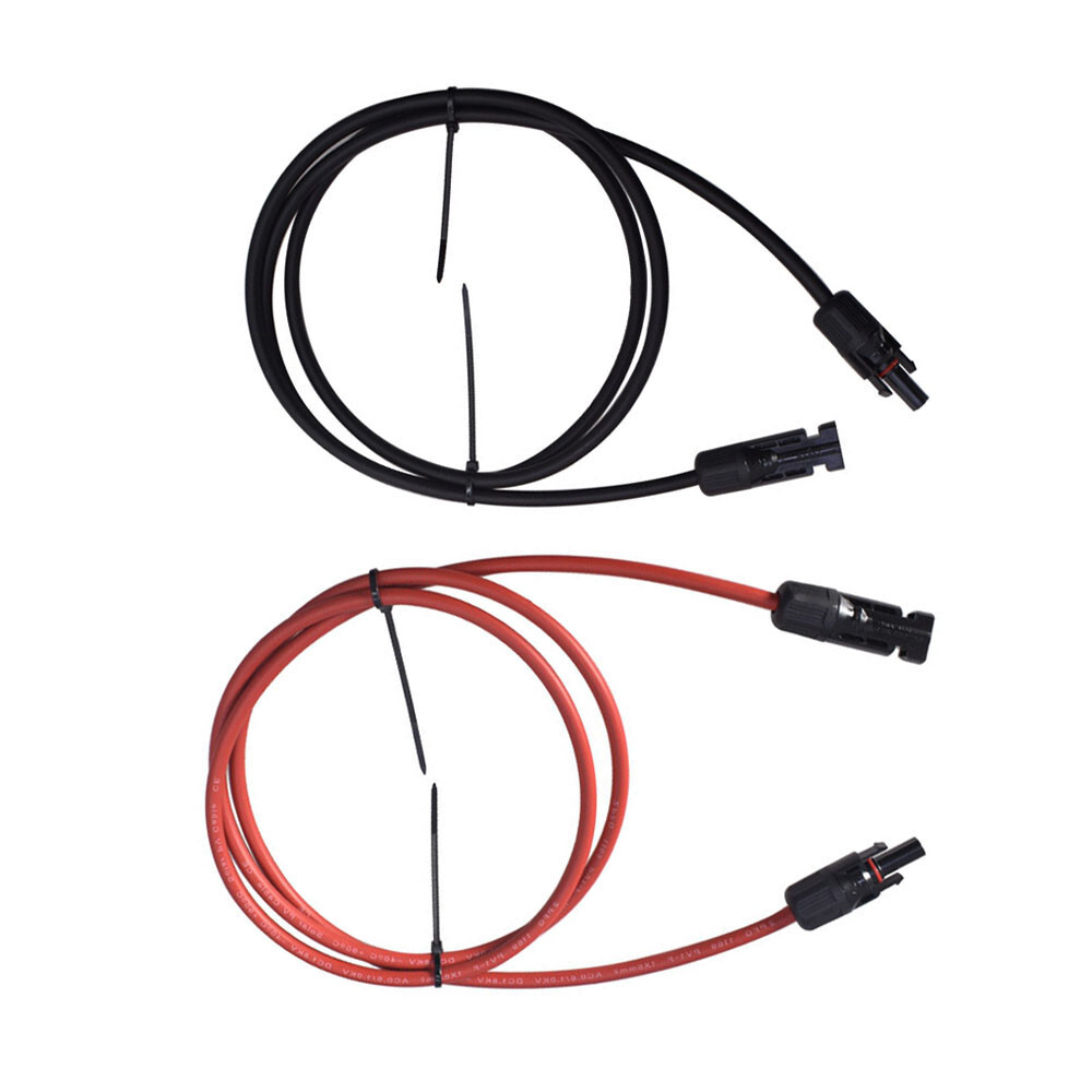 12/10 AWG 1 Pair Black + Red Solar Panel Extension Cable Wire Connector New