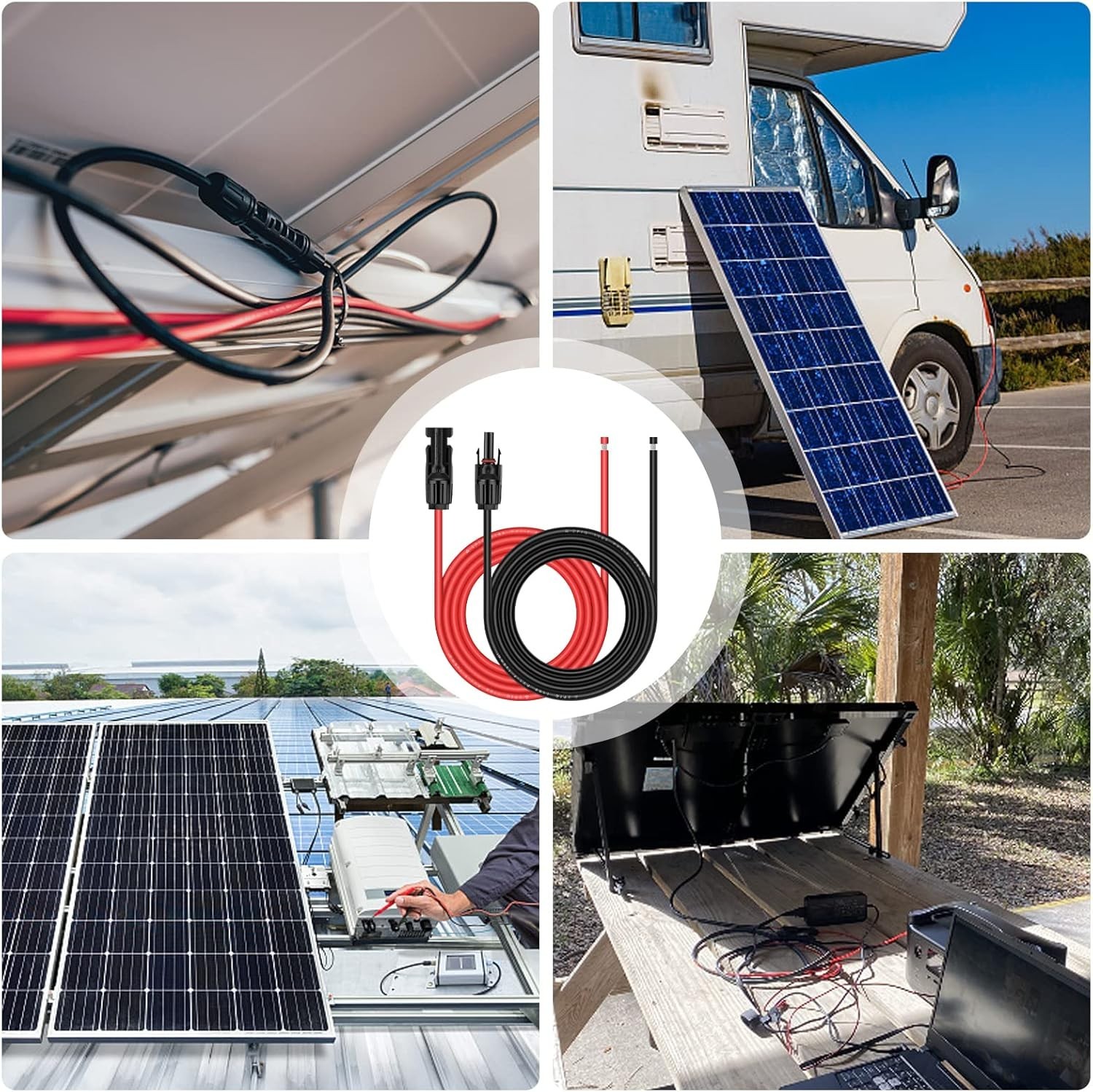 10ft Solar Panel Wiring Adapter – Weather Resistant