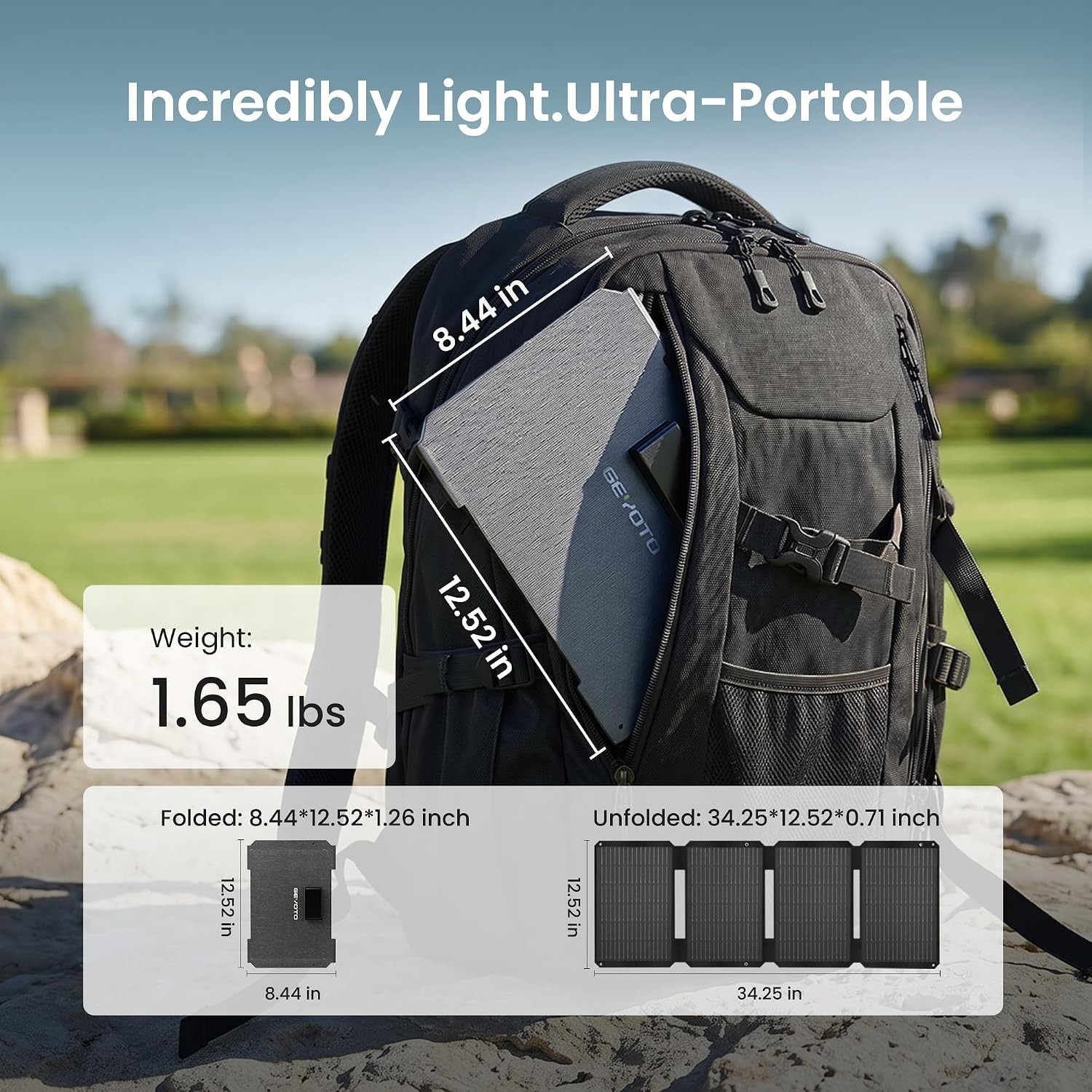 45W Dual Output Waterproof Solar Panel Charger – Ideal for Camping & Hiking