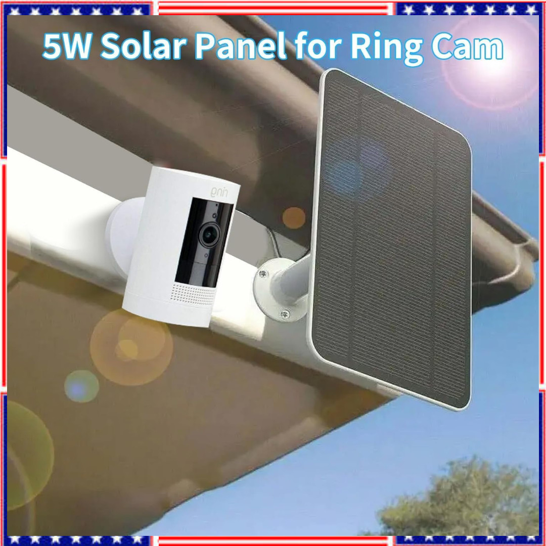 Solar Panel for Ring Camera(2Nd Generation), 2 Pack 5W Solar Panel with 10FT/3M