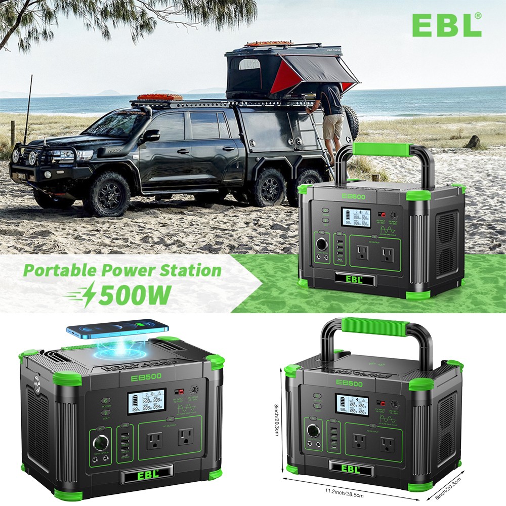519Wh 500W Lithium Battery Portable Power Station for Outdoor Camping Supply