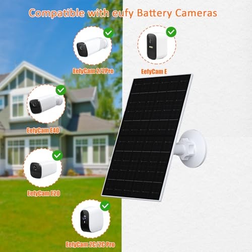 7W Solar Panel Compatible with Eufycam, USB-C Solar Charger for 5V 7W – 2 Pack