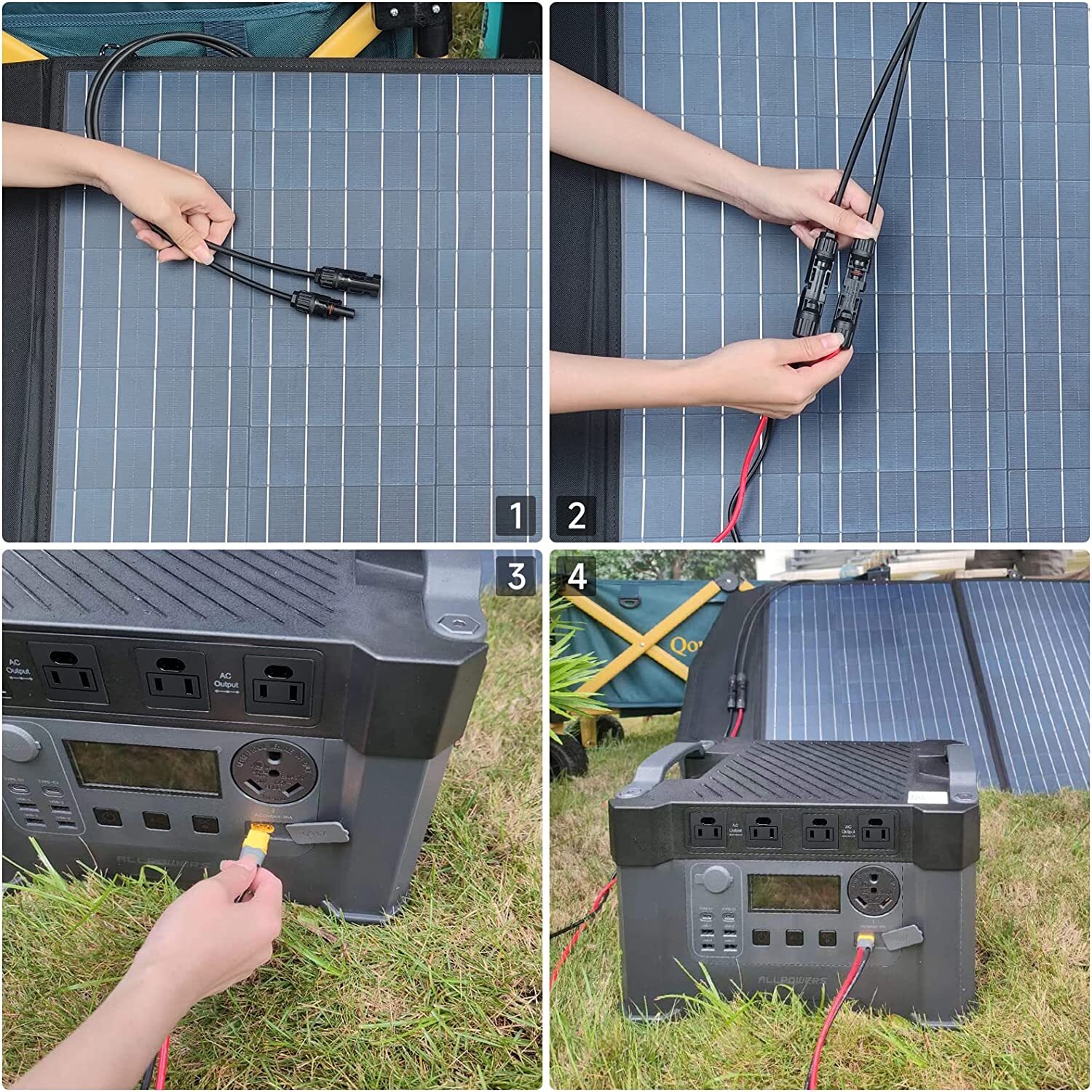 ALLPOWERS Charging Cable for Solar Panel to Power Station XT60 Port 1.5M 12AWG