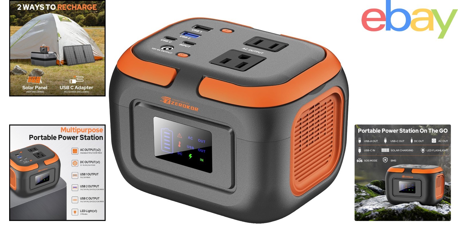 120W Portable Generator with Multiple Outlets for Off-Grid Camping Needs