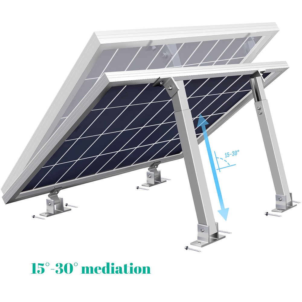 36-68cm Solar Panel Ground Mount Bracket Roof Surface Adjustable Frame 2 Pack