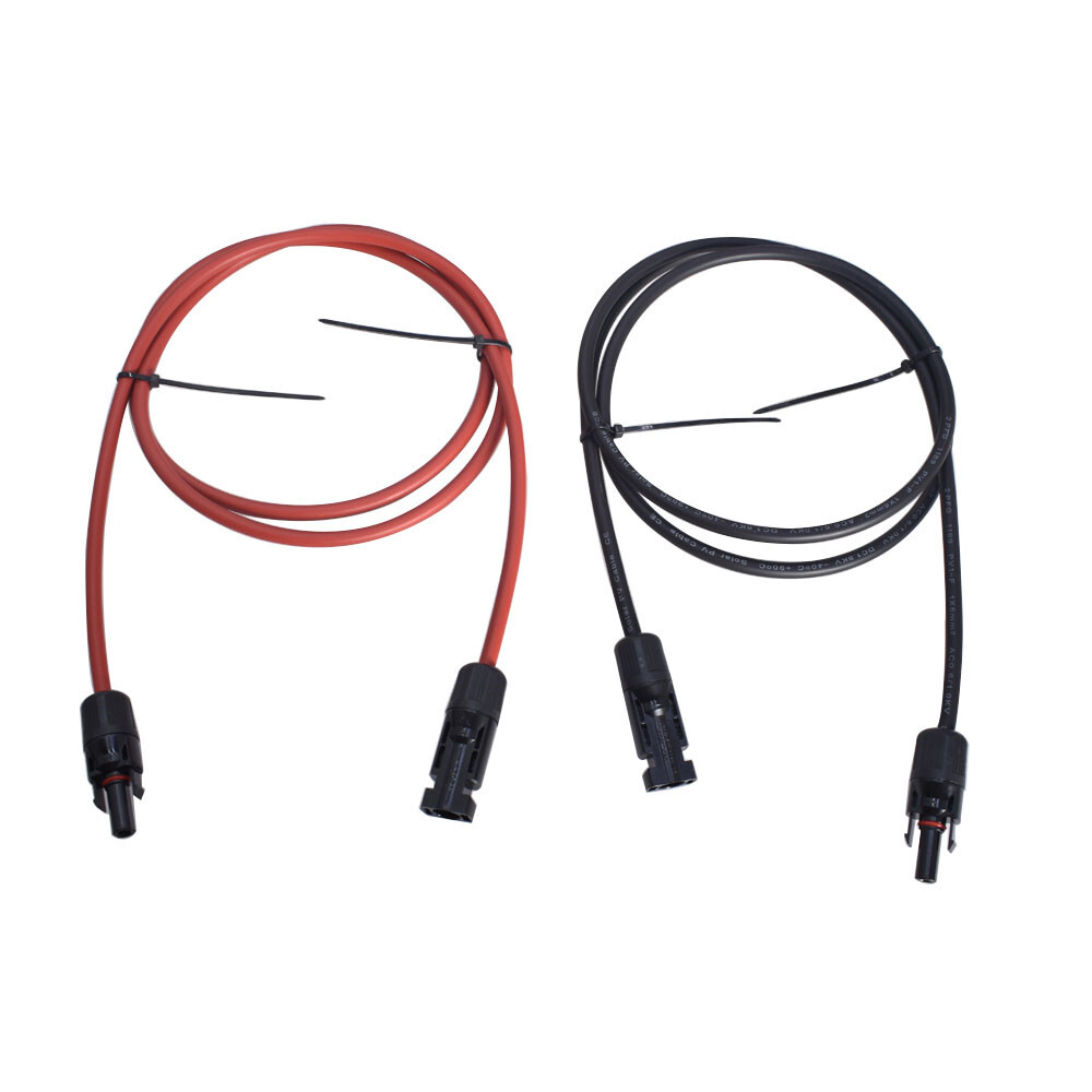 12/10 AWG 1 Pair Black + Red Solar Panel Extension Cable Wire Connector