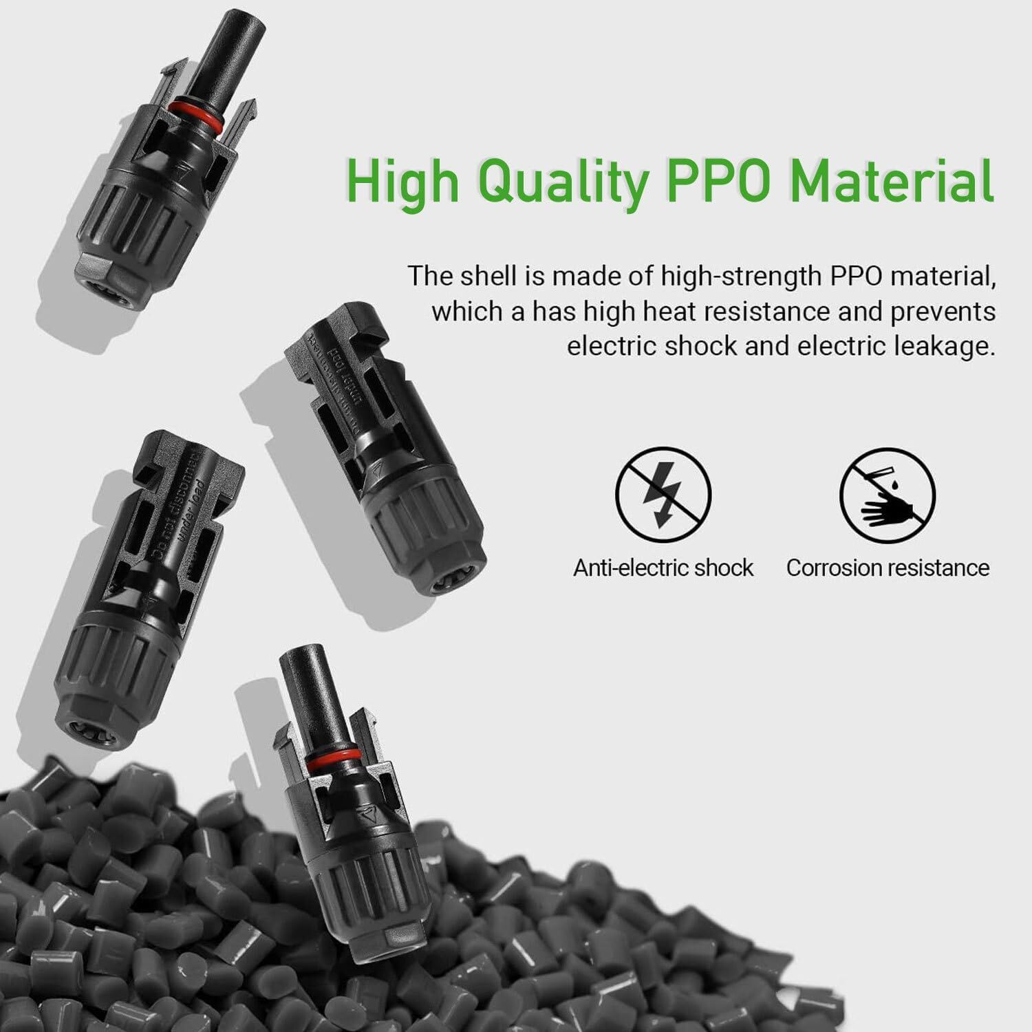 12 PCS Solar Connectors with Spanners Solar Panel Cable Connectors 6 Pair