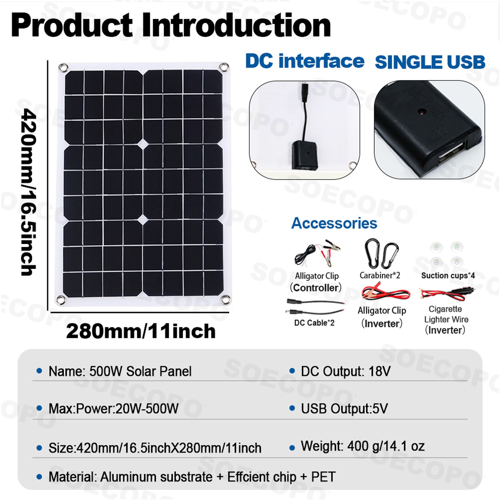 7000W Solar System Kit 12V/24V To 110V/220V 100A Controller 500W Inverter SystEB